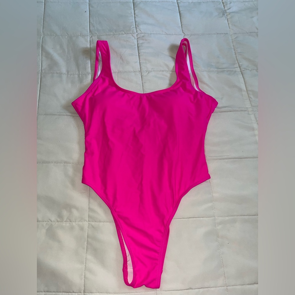Hot pink barbiecore bathing suit/bodysuit